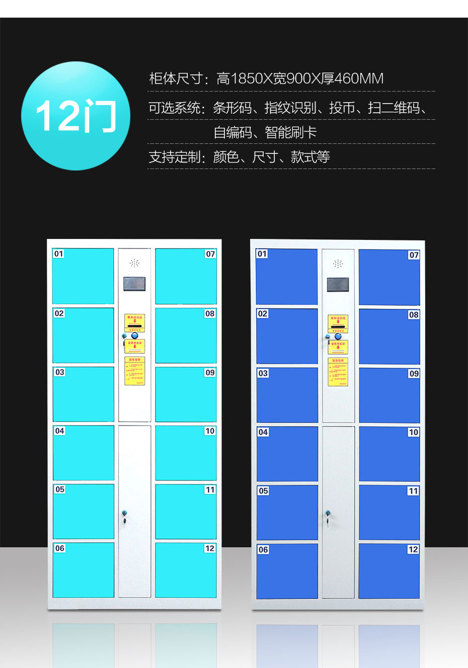 12门电子存包柜果绿